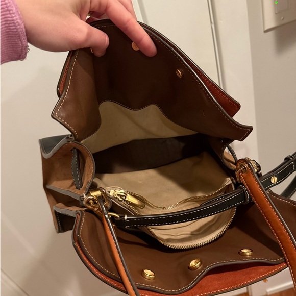 Tory Burch Lee Radziwill Black and Brown Shoulder Bag - Picture 10 of 14